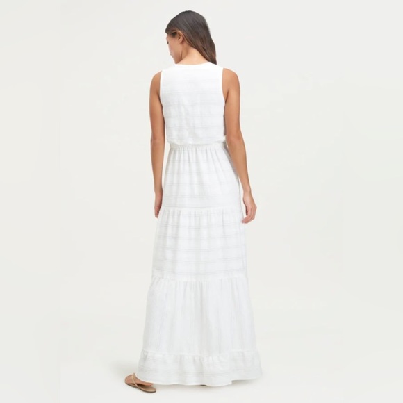 NWT Splendid Womens Northstar white Cotton Tiered Casual Maxi Dress - Small - Picture 4 of 6
